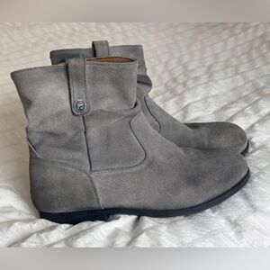 Birkenstocks 37 sarnia gray slouch boots boho fairy granola suede